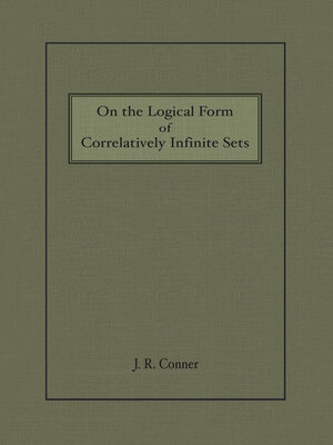 cover image of On the Logical Form of Correlatively Infinite Sets